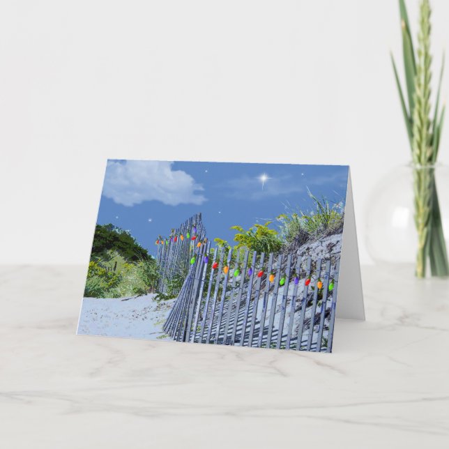 Cartes Pour Fêtes Annuelles Plage clôtures & Dunes voeux de Noël (Devant)