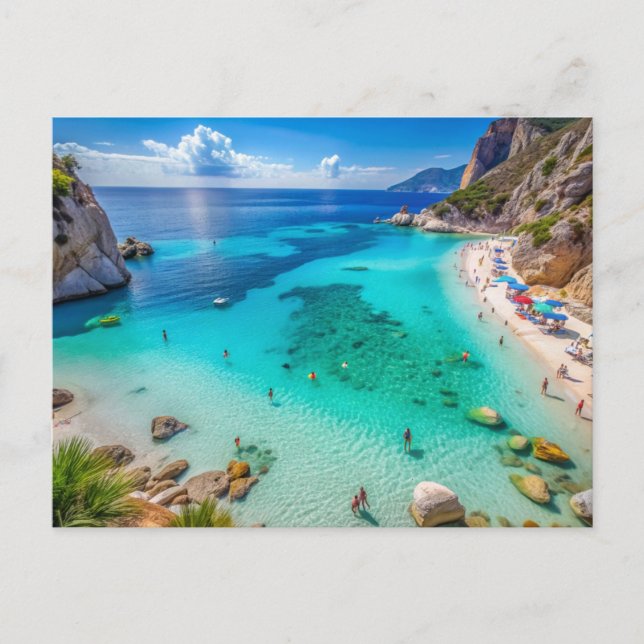 Cartes Pour Fêtes Annuelles Plage de Cala Mariolu, Sardaigne Italie (Devant)