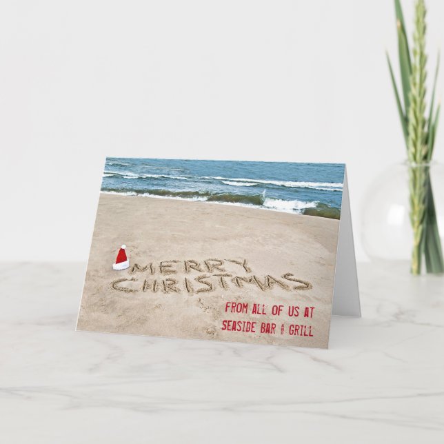 Cartes Pour Fêtes Annuelles Plage de Noël pour le client (Devant)