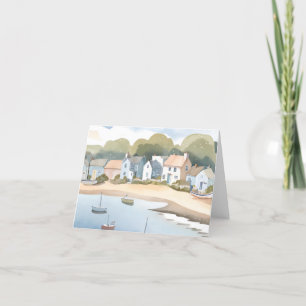 Cartes Pour Fêtes Annuelles Plage de Rhode Island Rivage Aquarelle