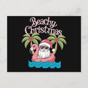 Cartes Pour Fêtes Annuelles Plage Noël Tropical Vacances Père Noël Beach