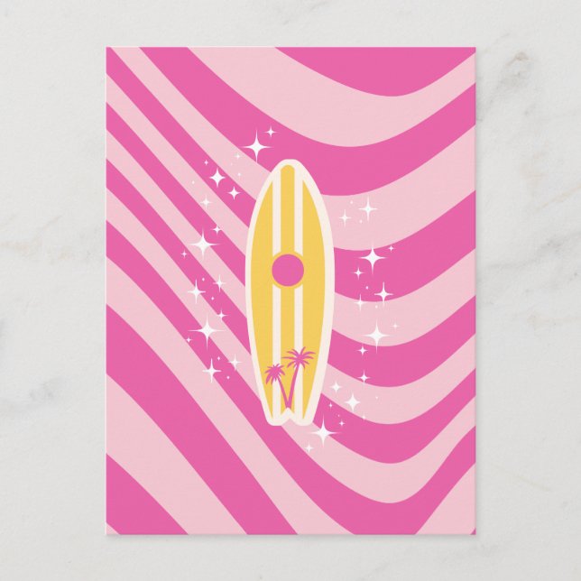 Cartes Pour Fêtes Annuelles Plage, Plage Art, Vibes tropicales, Preppy (Devant)