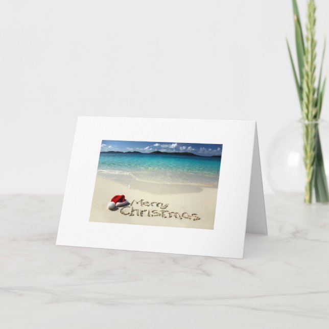 CARTES POUR FÊTES ANNUELLES PLAGE/SUR LES KILOMÈTRES DE NOËL (Devant)