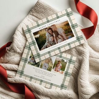 Cartes Pour Fêtes Annuelles Plaid Christmas Card with Photo