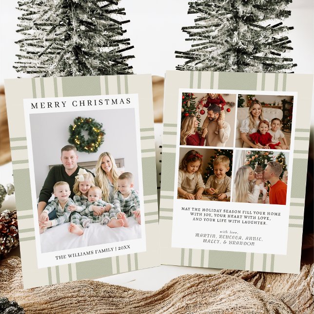 Cartes Pour Fêtes Annuelles Plaid Christmas Card with Photo Holiday Card (Créateur téléchargé)
