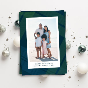 Cartes Pour Fêtes Annuelles Plaid classique simple photo de Noël verticale