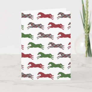 Cartes Pour Fêtes Annuelles Plaid Horse Pattern