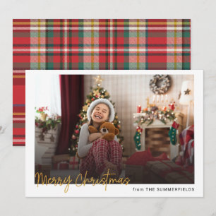 Cartes Pour Fêtes Annuelles Plaid Joyeux Noël Photo Russe Rouge Check