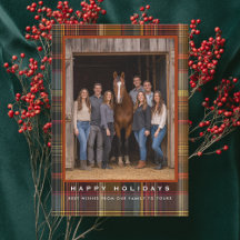 Plaid Tartan Équestre Ferme Ranch Noël