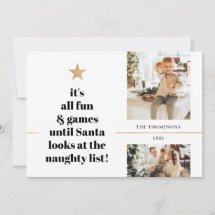 Cartes Pour Fêtes Annuelles Plaisir minimaliste Joyeux Vacances Multi Photo Si