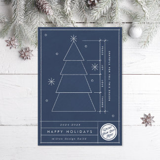 Cartes Pour Fêtes Annuelles Plan directeur Arbre de Noël Entreprise Non Photo