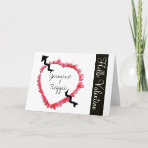 Cartes Pour Fêtes Annuelles Plan en forme de coeur texturé Bonjour personnalis