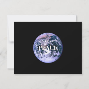 Cartes Pour Fêtes Annuelles Planète Terre en noir   Paix   Personnaliser
