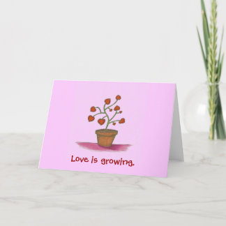 Cartes Pour Fêtes Annuelles plante d'amour, l'amour grandit.
