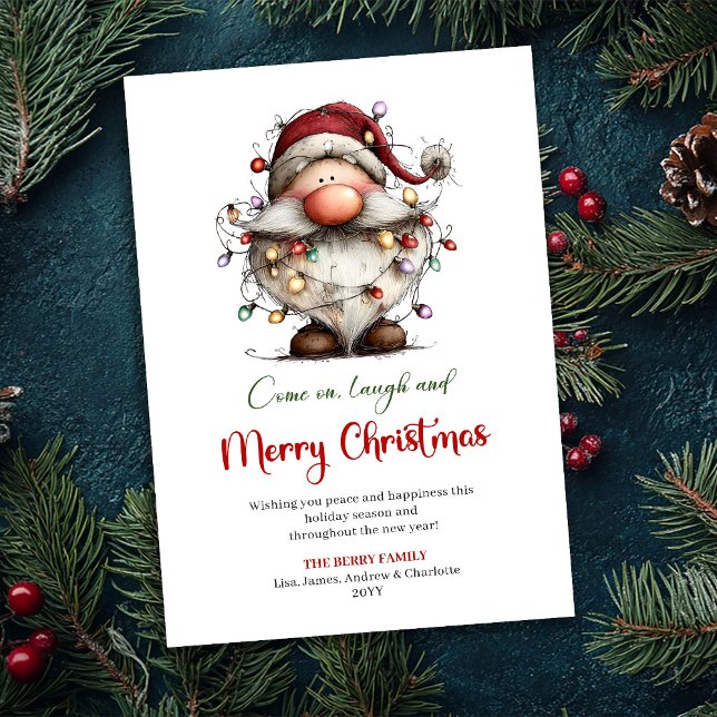 Cartes Pour Fêtes Annuelles Playful Quirky Santa Classic Red Green Greeting (Playful Quirky Santa Classic Red Green Greeting)