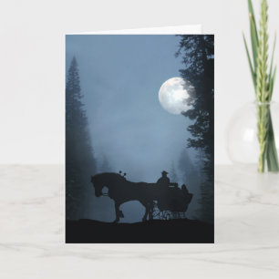 Cartes Pour Fêtes Annuelles Pleine lune de minuit - Bonnes Fêtes de course