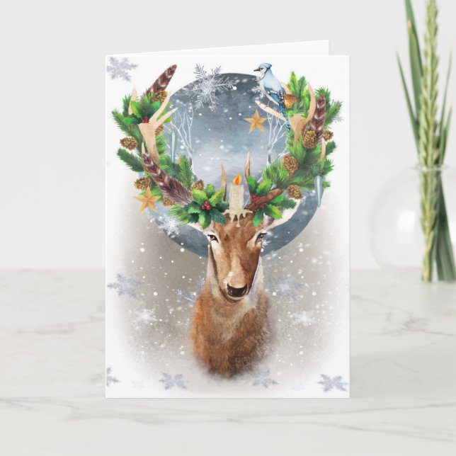 Cartes Pour Fêtes Annuelles Pleine lune d'hiver Solstice Nature (Devant)