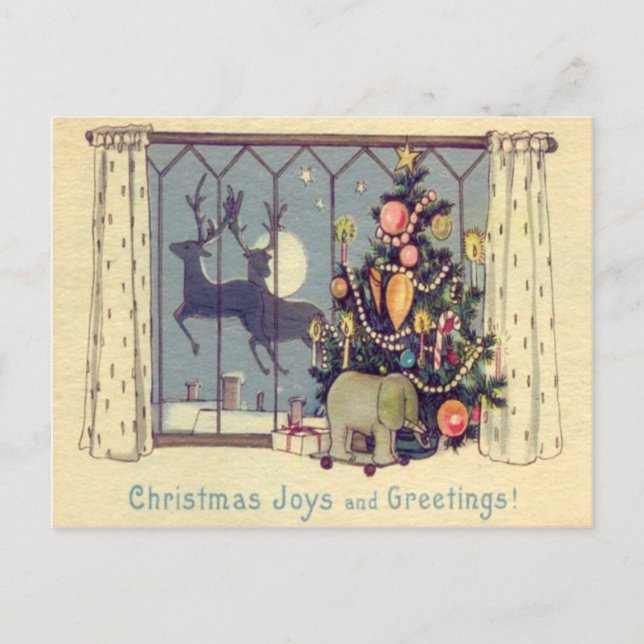 Cartes Pour Fêtes Annuelles Pleine lune Jouets de sapin de Noël (Devant)