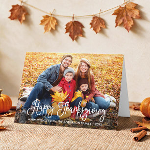 Cartes Pour Fêtes Annuelles Pliage de photo de famille de Thanksgiving en call