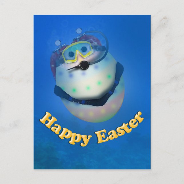 Cartes Pour Fêtes Annuelles Plongée sous-marine Egg de Pâques Downunder (Devant)