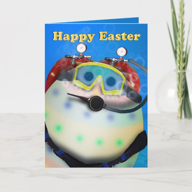 Cartes Pour Fêtes Annuelles Plongée sous-marine OEufs de Pâques (Devant)