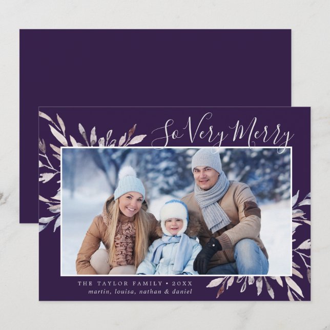 Cartes Pour Fêtes Annuelles Plum de verdure d'hiver si joli paysage photo (Devant / Derrière)