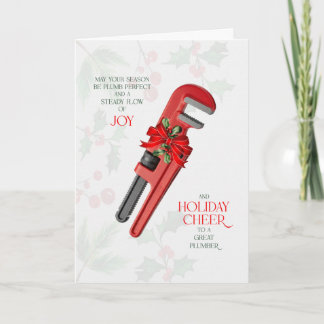 Cartes Pour Fêtes Annuelles Plumber Steady Flow of Joy and Seasonal Cheer