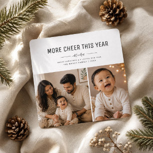 Cartes Pour Fêtes Annuelles Plus de Joie Cette Année Double Photo Noël 
