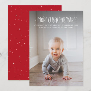 Cartes Pour Fêtes Annuelles Plus de joie cette année mignon une photo Noël