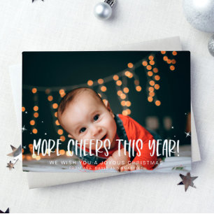 Cartes Pour Fêtes Annuelles Plus de joie cette année   Photo bébé Noël