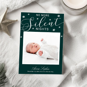 Cartes Pour Fêtes Annuelles Plus de nuits silencieuses Annonce de naissance de