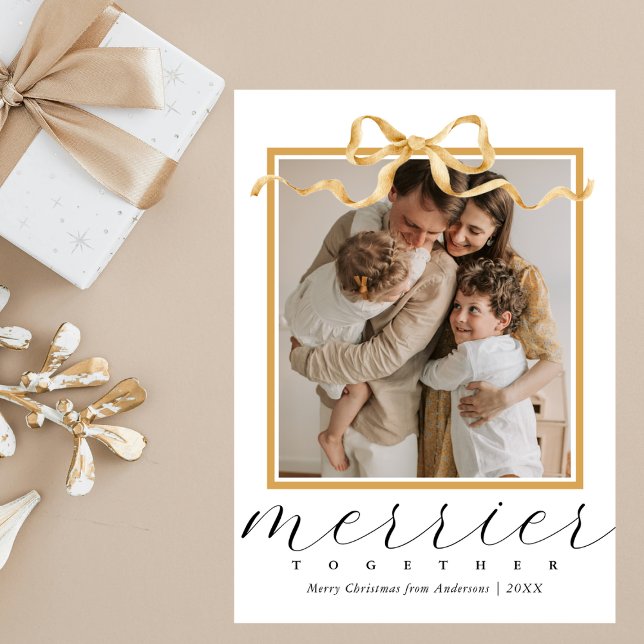 Cartes Pour Fêtes Annuelles Plus joyeux ensemble Photo Élégant Noël (Créateur téléchargé)