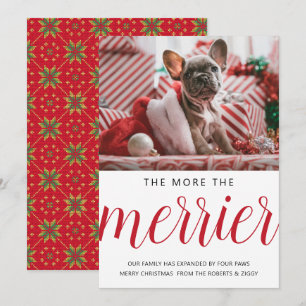 Cartes Pour Fêtes Annuelles plus le joyeux Noël nouveau animal/chien rouge