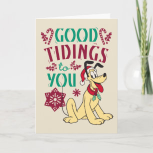 Cartes Pour Fêtes Annuelles Pluto vintage   Bonnes Tidings pour vous