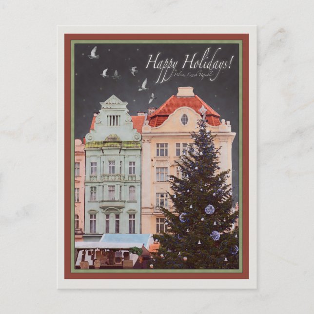 Cartes Pour Fêtes Annuelles Plzen - Arbre de Noël (RG) (Devant)