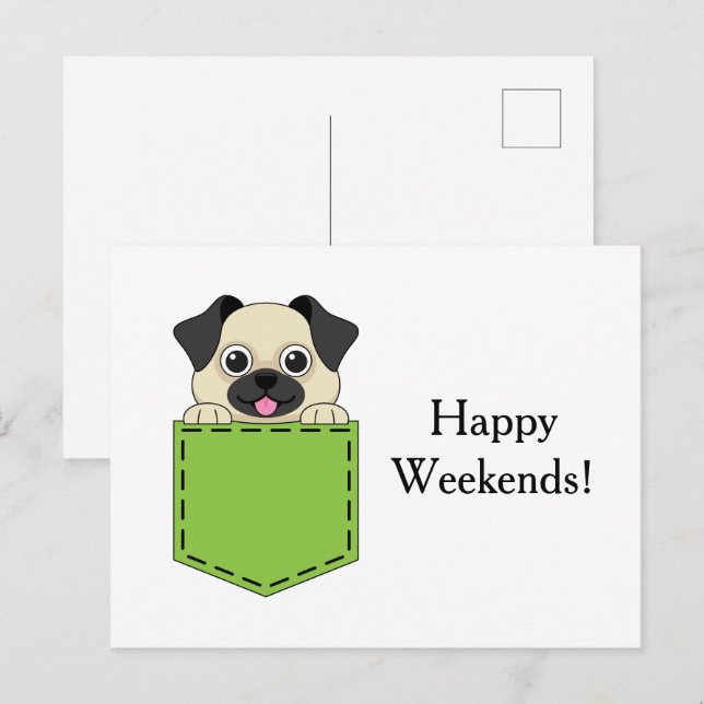 Cartes Pour Fêtes Annuelles Poche animal chien Personnaliser (Devant / Derrière)