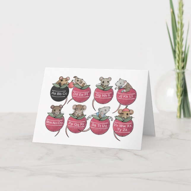 Cartes Pour Fêtes Annuelles Pocket Mice, retour à l'école (Devant)