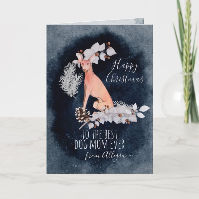Cartes Pour Fêtes Annuelles Podenco personnalisé maman Noël (Devant)