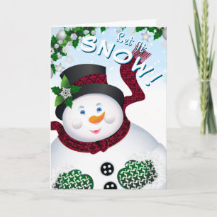 Cartes Pour Fêtes Annuelles Poème de Noël Snowman