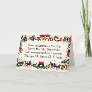 Cartes Pour Fêtes Annuelles Poème de Noël Vintage