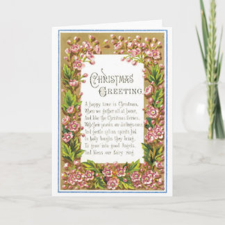 Cartes Pour Fêtes Annuelles Poème floral vintage de 039 de Noël fleurs de