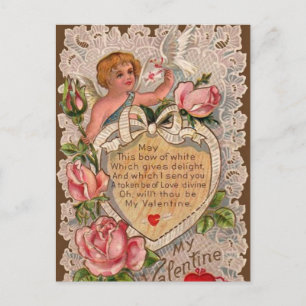 Cartes Pour Fêtes Annuelles Poème Saint Valentin avec dentelle