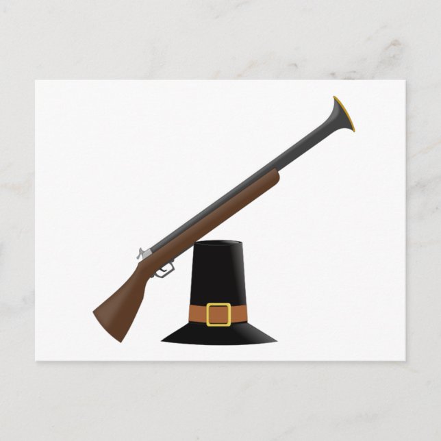 Cartes Pour Fêtes Annuelles Poignée d'action de grâces et Casquette de pèlerin (Devant)