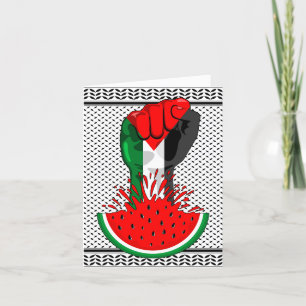 Cartes Pour Fêtes Annuelles Poing de résistance palestinienne sur le symbole d