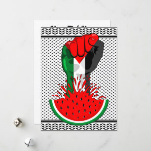 Cartes Pour Fêtes Annuelles Poing de résistance palestinienne sur le symbole d