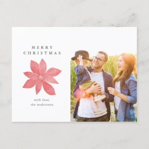 Cartes Pour Fêtes Annuelles Poinsettia Elegant Joyeux Noël Photo