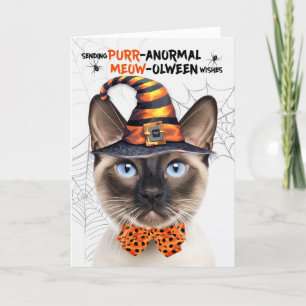 Cartes Pour Fêtes Annuelles Point de phoque Chat siamois PURRanormal MEOWolwee