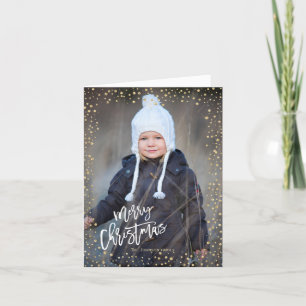 Cartes Pour Fêtes Annuelles Point doré moderne avec lettrage blanc Noël