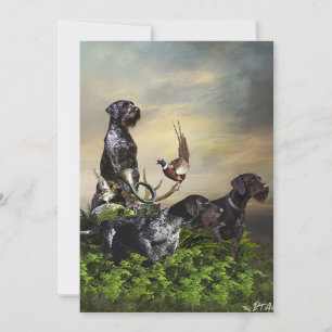Cartes Pour Fêtes Annuelles Pointeur À poils durs allemand