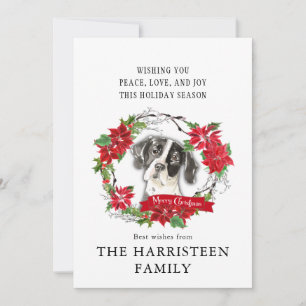 Cartes Pour Fêtes Annuelles Pointeur anglais Aquarelle Poinsettia Noël